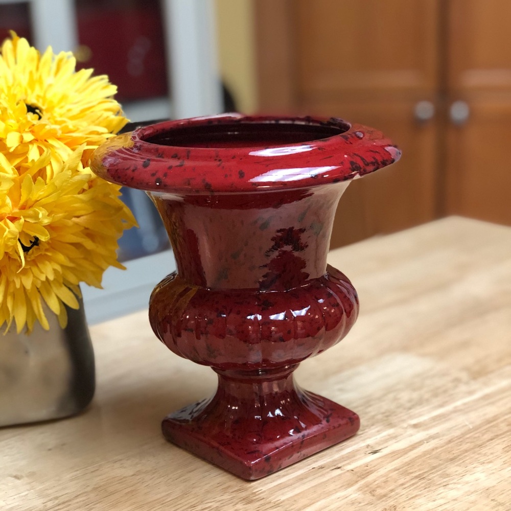 Vintage Red Stoneware Vase